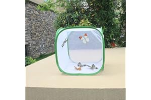 Kisbeibi Lichtdurchlässiger Insektenkäfig Netz Schmetterling Lebensraum Käfig Pflanze Gewächshaus Zelt Faltbarer SchutzkäfigSchmetterlingsgarten(Size:S,11.81x11.81x11.81 Zoll)
