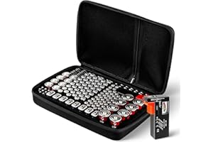 BATT BOX BattBox 166 Battery Case with Battery Tester, Water Resistant Cell Storage Organiser For AAAA, AAA, AA, 9V Flat, C, D and Button Batteries (Batteries Not Included)