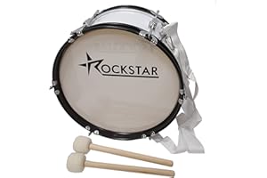 ROCKSTAR MUSIC TIGER - Bombo Charanga Banda y Animación TGH1607 16"x7" (41cm x 18cm) Dos Mazas y Correa Cruzada - Rockmusic