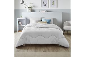 Night Lark - Coverless Duvet - 10.5 Tog - Double - Linen Collection - Soft Touch Luxury Bedding - Machine Washable - Hypoallergenic - Cloud Grey