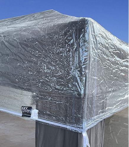 Paviljoen, 3 x 3 m, waterdicht, stabiel, winterbestendig, 0,2 mm dik, 280 g/ m², transparant pvc, vervangend dak voor tuintent, partytent, tuinpaviljoen, opvouwbaar