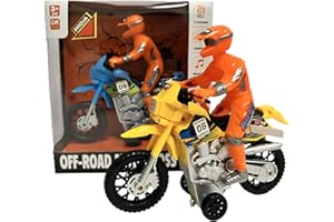 GENERICO Modèle de Moto Cross avec Pilote - Jouet avec Lumières, Sons Réels et Musique, Mouvement à Embrayage Multicolore Pour Enfants