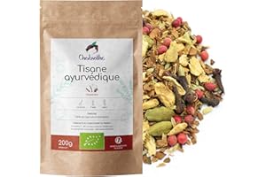 Chabiothé - Tisane Chaï Masala Ayurvédique Bio 200g - infusion aux épices indiens cannelle gingembre - fabriqué en France