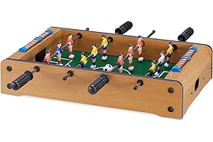 Relaxdays 10022515 piłkarzyki, dla dzieci, dorosłych, o wyglądzie drewna, wytrzymały, wys. x szer. x gł.: 11 x 51 x 50 cm, zielono-brązowy