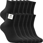 PS PROUTHS 12 Pairs Sports Socks Men Women &ndash; Pack of Unisex Medium Socks for Running, Gym, Tennis, Work, Daily Use &ndash; 85% Cott