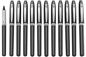 uni-ball UB-247 Grip Liquid Ink Rollerball Pens - 0.7mm Nib - Black Ink - Pack of 12