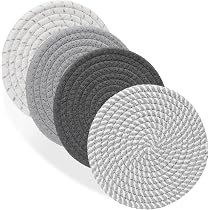 WENKO 53982100 Sottopentola Rotondo in Marmo per pentole, padelle, Vetro temperato Silicone, Bianco