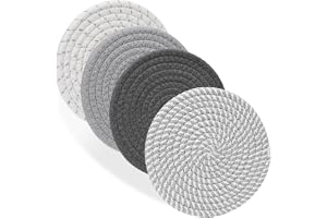 Billbotk 7" Trivets for Hot Dishes, Hot pots and Pans, 4 Heat Resistant Hot Pads, Pot Holders for Kitchen, Hot Plate Mats for Kitchen Countertops, Table, Home Essentials, Farmhouse Decor