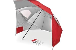 Sport-Brella Premiere XL UPF 50+ Umbrella Shelter for Sun and Rain Protection (9-Foot, Red), Model:BRE01-XL-025-02