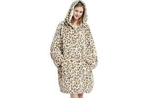 softan Decke Hoodie, übergroße tragbare Decke für Erwachsene Männer Frauen, super gemütlich warm und weich Kapuze Decke Sweatshirt, Kunstfell Decke Sweatshirt mit großer Tasche