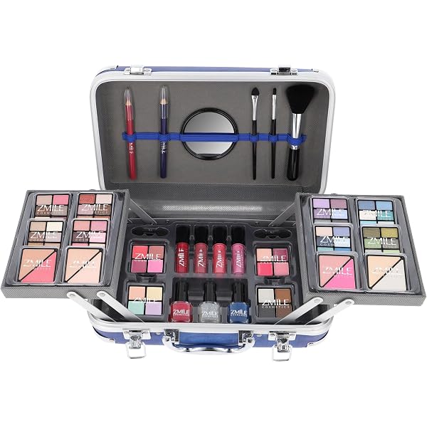 Technic Master Beauty Case – Wiederverwendbarer Schminkkoffer Mit Konturpalette, Highlighter, Rouge, Lippenstiften, Nagellack & 4 Pinseln