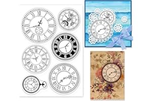 ‎GLOBLELAND GLOBLELAND Vintage Uhren Zahnrad Klare Stempel für DIY Scrapbooking Dekor Zahnräder Steampunk Vintage Transparente Silikonstempel für die Herstellung von Karten Fotoalbum Dekoration