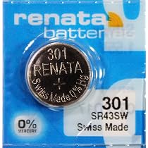 Renata 301 Knopfzelle – SR43SW, 1,55V, Made In Switzerland, Für Uhren, Schlüsselanhänger & Mehr