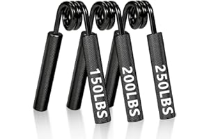 Gotaqery Metal Hand Grip Strengthener, 3 Pack (150, 200, 250 lbs), No Slip Heavy-Duty Finger, Wrist & Forearm Exercise Strengthener for Home Office & Gym, Muscle Building Grip Strength Trainer