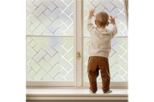 Coavas Window Film Privacy Frosted Glass Film for Windows Static Clings Self-Adhesive Frosting Window Cover Vinyl Anti UV Window Sickers for Home 45 x 300cm