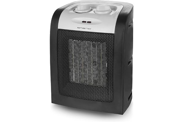 Emerio 1800 W ECO keramisk värmefläkt, två effektnivåer, energisparande drift tack vare PTC (keramik) värmeelement, termostat, med säkerhetsbrytare, fläktfunktion, FH-106145