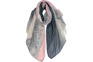 DAMILY Foulard Femme Motif de Dentelle Echarpe Châle Doux Etole Léger
