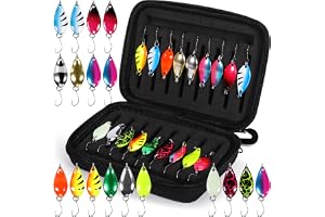 SERIONR Trout Artificial Spoon Set, 18 Pieces Fishing Spoons, Turn Signal Set Fishing Accessories with Storage Box, Trout Bai