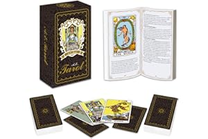 IXIGER Tarot Cards Deck with Guidebook,78 Classic Tarot Cards Deck Standard Size 4.75" x 2.76",Riginal Tarot Card Decks for Beginners and Expert,Future Telling Cards Game. (Black Tarot Cards)