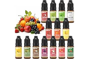 SIGWONG Food Flavouring Oil, 14x10ml Concentrated Flavour Drops for Baking, Tasteless Water Extract for Lip Gloss, Cocktails, Cooking, Water & Oil Soluble