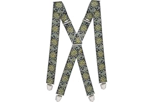 PIERROT Bretelles Homme Larges Premium Vintage - Made in France - Elastique Renforcé & 4 Clips Extra Fort en X - Taille Ajustable Jusqu’à 130cm - Garantie à Vie - Fabrication Artisanale