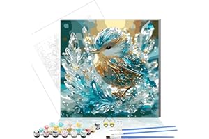 Formeyart Wooden Framed Bird Paint by Number for Adults,DIY Painting Kits for Adult,Color by Numbers Acrylic,Paint by Number Canvas Crafts Watercolor for Beginner Home Decor(Bird6)