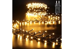 GlobaLink Łańcuch świetlny do użytku na zewnątrz, 7,6 m, 760 diod LED, ciepła biel, oświetlenie bożonarodzeniowe, oświetlenie zewnętrzne, zasilanie, 8 trybów, dekoracja bożonarodzeniowa, do użytku wewnątrz i na zewnątrz, na Nowy Rok, imprezę, do hotelu, ogrodu