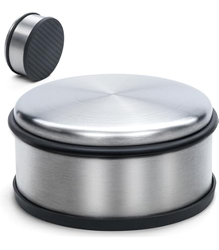 LATERN 4Pack Door Stopper Chrome Stainless Steel 1.2kg 10cm Heavy Duty Freestanding Anti Slip Anti Scratch Door Stop With Rubber Ring - Modern Round - View #12