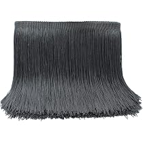 Frange de 15,2 cm pour la couture, 9,4 m en polyester noir à pompons pour décoration de robe de danse latine, vêtements, loisirs créatifs, lampe et oreiller Frange de 15,2 cm pour la couture, 9,4 m en polyester noir à pompons pour décoration de robe de danse latine, vêtements, loisirs créatifs, lampe et oreiller