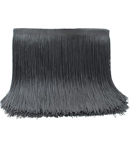 Yalulu 10 Meter Länge 20cm Breite Quaste Schnittfranse Fransen Geschnitten Fransenborte Trimmen Kostüm Lateinisches Kleid Garment Apparel Spitzenborte Nähzubehör (Silber
