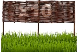 Floranica Bordures de Parterre en Saule Lot de 10 pièce 20 cm x 100 cm Clôture en Bois de Osier pour Bordure Plate-Bande Palissade Bordures de Fleurs Décoratives Panneau en Saule