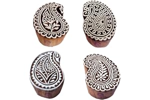 Royal Kraft Squisito Legno Stampa Paisley Floreale Designs Timbri Blocchi (Set di 4)