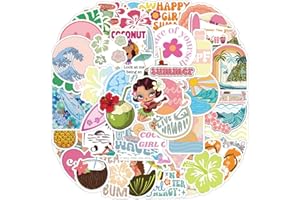 Eugelrom Pack de Stickers, 50 Pegatinas de Vinilo Impermeables, Pegatinas Decorativas Ideales para Teléfono Móvil, Ordenador Portátil, Monopatín, Bicicleta, Botella de Agua - Chica de coco