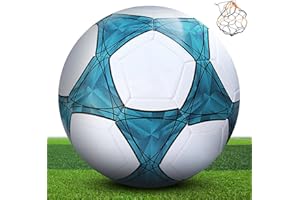 KWJEIULSOQ Piłka nożna, profesjonalna piłka nożna, rozmiar 5, oficjalny konkurs na zewnątrz, piłka nożna, sport, trening, piłka nożna, unisex, piłka nożna dla dzieci i dorosłych (biało-niebieskie)