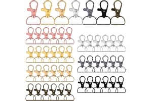 AUGSHY 50 Stück Schlüsselanhänger Drehverschlüsse Lanyard Karabinerhaken Karabinerverschluss Schlüsselketten-Clip Schlüsselring für Schlüsselanhänger (2cm Innenbreite) (Mehrfarbig)