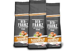 Der-Franz Coffee, flavoured with Hazelnut, Arabica and Robusta coffee beans, 3 x 500 g