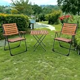 Bistro Set Metal Ayak 2 Sandalye 1 Sehpa