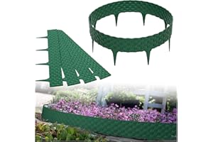 GARDENIX 3.2 m rattan bed edging bed border lawn edge garden palisade bed fence (green)