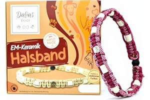 DALIAS DOGS EM-Keramik-Halsband für Hunde & Katzen - Maßanfertigung EM-Band Original US-Paracord (31-40 cm, Himbeer)