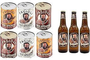 ZEUS PARTY Selezione Fagioli BUD SPENCER 2 Confezioni Fagioli Neri Tex-Mex 400 gr+ 2 Confezioni Fagioli Pinto + 2 Confezoni di Fagioli Salsa Barbecue 400 gr + 3 Bottiglie di Birra Bud Spencer Lager 4,8% 33cl