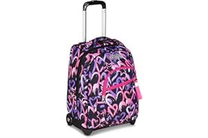 Seven Trolley Scuola Fisso, Rosa, 2 in 1, Doppio Uso, Trolley e Zaino, Zaino Scuola Viaggio, Bambina Ragazza
