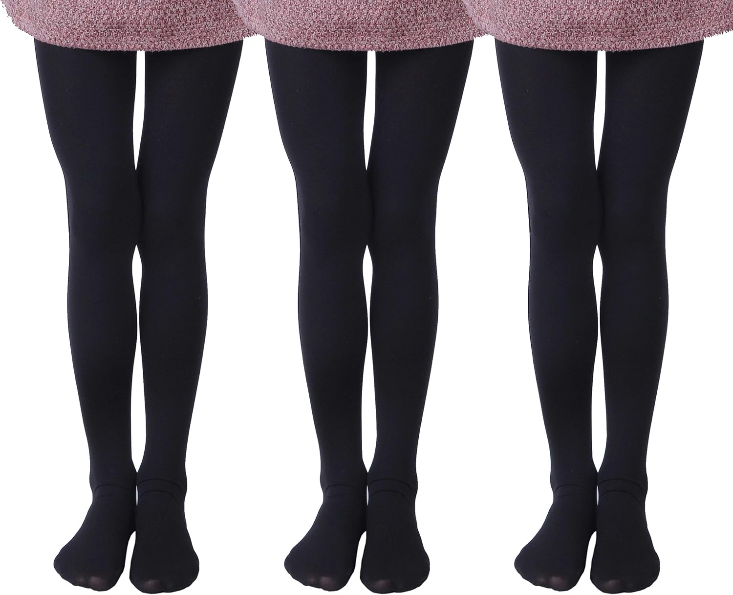 EVERSWE 3-Pack Girls Microfiber Tights Multiple Colors