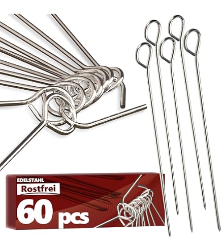 80 Aiguilles à Roulade En Inox - 10 Cm Avec Œillet, Remplace Les Pinces à Roulade De Bœuf