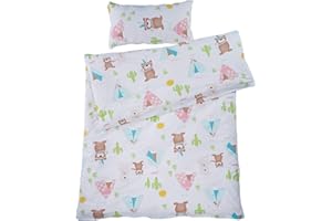 HANS NATUR Bio Kinderbettwäsche 100% Bio-Baumwolle (kbA) GOTS zertifiziert, Indianerbären, 100 x 135 cm / 40 x 60 cm, Perkal-Stoff