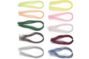 ECSiNG 10 Kits de Montage de Mouches en Cristal Flash Kit de Montage de Mouches de Pêche Kit de Montage de Gabarit en Spirale pour La Pêche en Plein Air - Accessoire de Bricolage 10 Couleurs