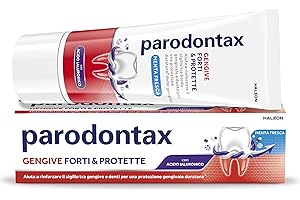 Parodontax Gengive Forti & Protette, Dentifricio quotidiano con Acido Ialuronico, rinforza il sigillo tra bordo gengivale e dente per una protezione duratura* delle gengive, Menta Fresca 75 ml