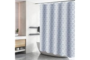 DAMAI Cortina de Ducha Poliéster Cortina de Baño Impermeable Cortina Bañera con 12 Ganchos para Ducha y Baño 200x180CM Multicolor