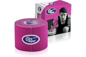 ‎CURETAPE CureTape® Kinesiologie Tape | Elastisches Kinesiotapes mit +25% Klebekraft | Wasserfestes & Latexfreies Kinesiotape | Sporttape für Verletzungen & Beschwerden | TÜV-Zertifiziert | 5cm x 5m | Rosa