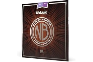 D'Addario Cordes Guitare Acoustique | Corde Guitare Folk | NB1152 | Corde de guitare acoustique | Nickel Bronze | Custom Light 11-52