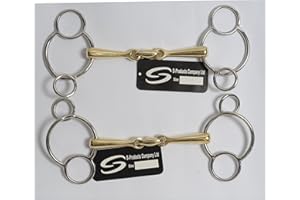 S-Products UNIVERSAL GERMAN SILVER LOZENGE MOUTHPIECE 3 RING GAG JUMPING HORSE SHOW BIT (5.75")